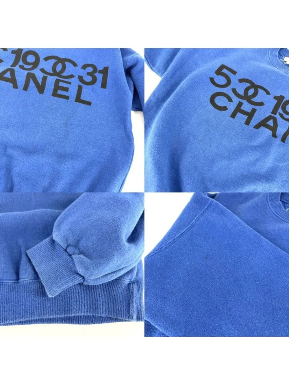 Chanel Sweatshirt CC Logo Vintage Blue Cotton Spring Autumn
